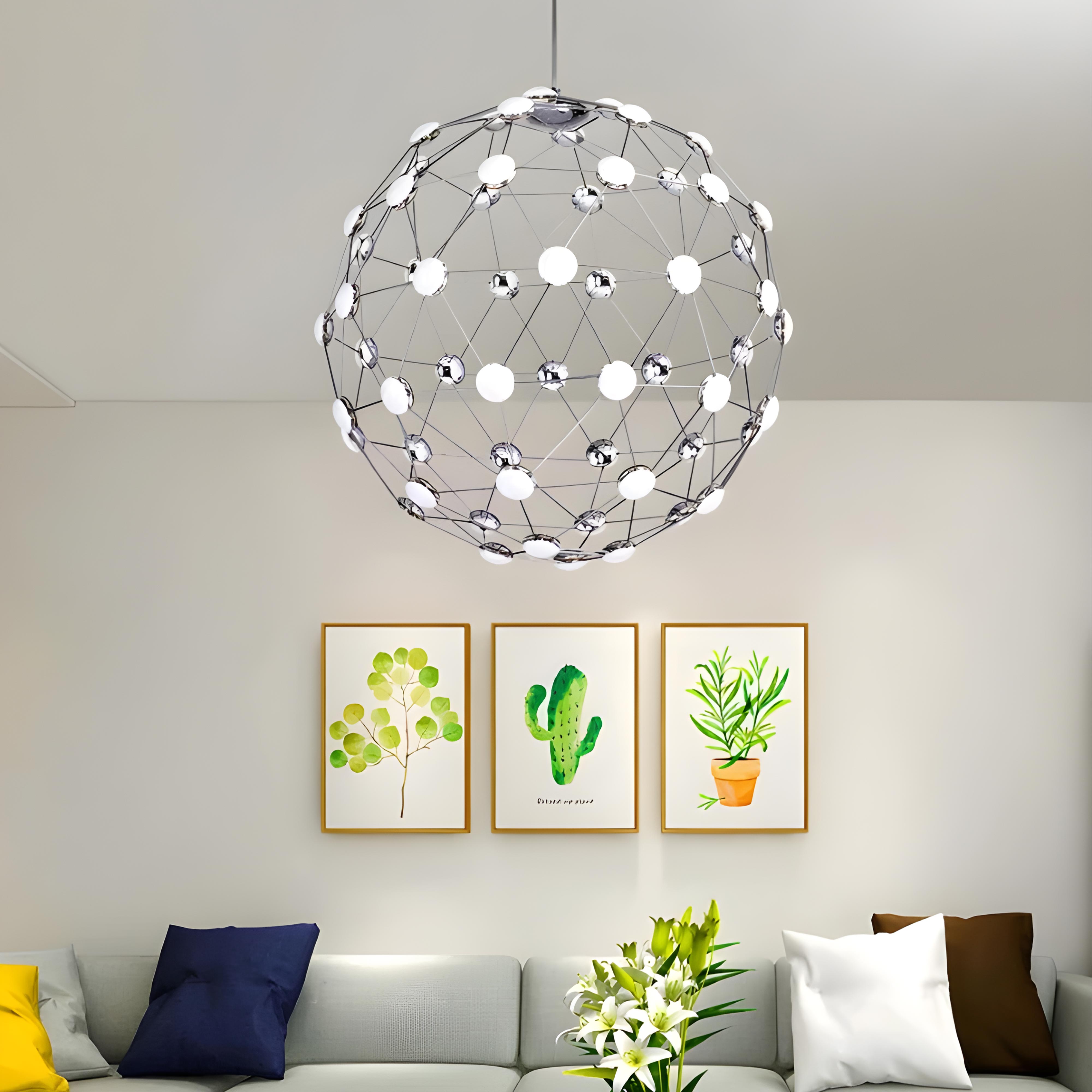 Lámpara Luna Led Acrilico-Aluminio-Cromado